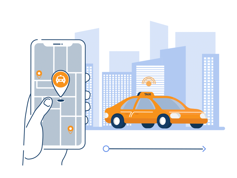 Taxi booking illustration